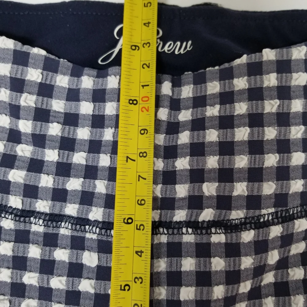 J.Crew Navy & White Gingham Puckered Cropped Seersucker Leggings XXXS-XS